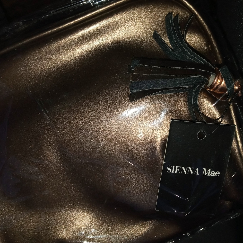 Sienna Mae Bronze Zipper Cosmetics Bag NWT